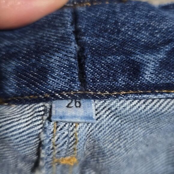 AGOLDE Quinn High Rise Distressed Denim Mini Skirt - Size 26/2 - Picture 5 of 15